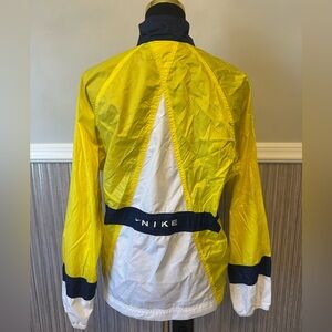 Nike Y2K Colorblock Windbreaker Jacket Yellow White Navy S Vintage Style